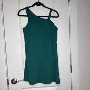 Avia Womens One Shoulder Active Dress Green Teal Athletic Tennis Dress Medium